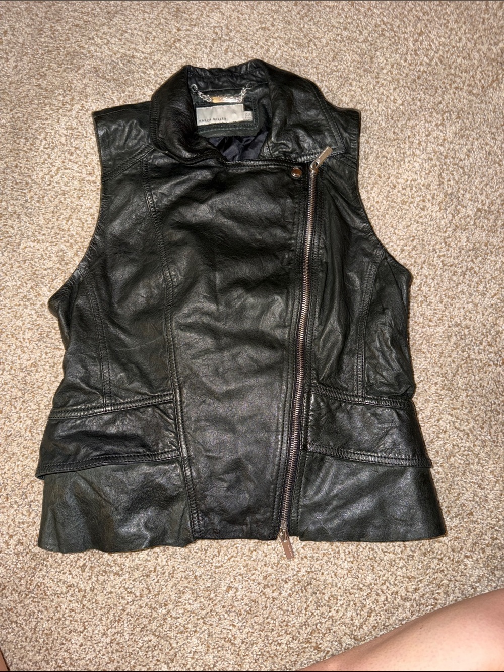 Karen Millen 100% leather moto Vest Size US 8